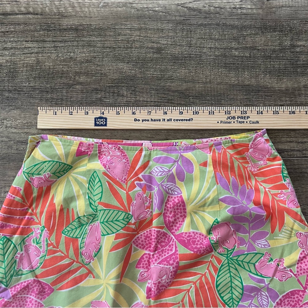VINTAGE LILLY PULITZER Women’s Frog Print Skirt Size 10 - Picture 11 of 13
